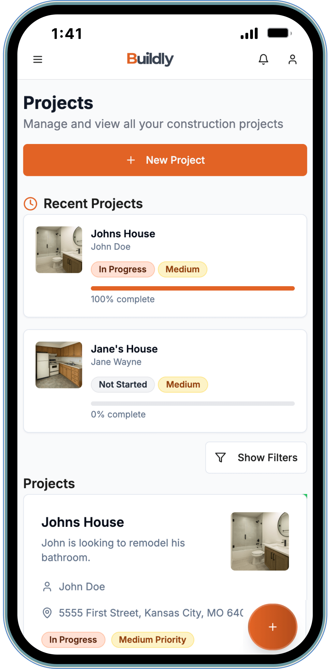 Buildly App on iPhone Mockup